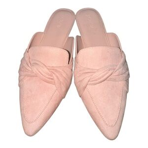 J. Crew Chic Pink Mules with Sleek Design. Excellent condition.